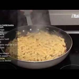 PastaMania #6. "Fusilli alla Carbonara con Carciofi" (Fusilli with eggs, guanciale and artichokes)